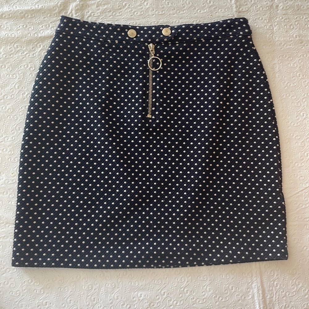Polka dot topshop zipper mini skirt
